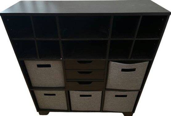 Cubby Storage With Drawers, 36x11.5x38.5H