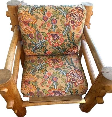 Large Wood Chair (2 Of 2), Custom Cushions, 36 Wide, 37 Deep, 35 High, Very Heavy