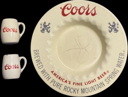 Coors Ceramic Ashtray And Miniature Mug Decor