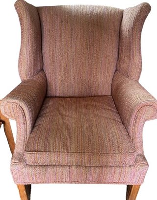 Mauve Colored Blended Cotton, Felt Easy Chair 40 Inches Tall Seat Is 22 Inches Deep