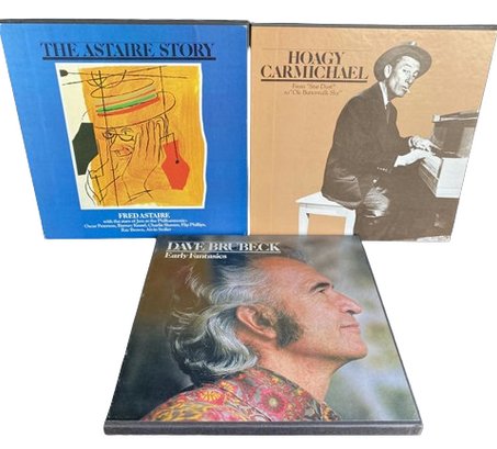 Box Vinyl Sets (3) Includes Fred Astaire, Hiatt Carmichael, Dave Brubeck From Book-of-the-Month Records