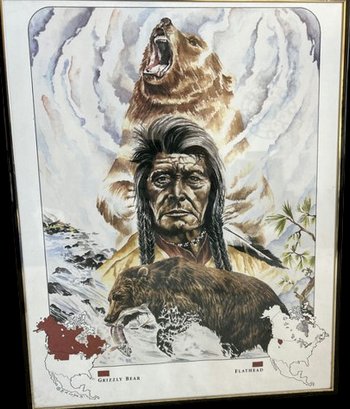 Poster Of Grizzly Bear  & Flathead 20' H X 16' W