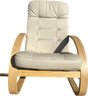 Faux Leather Bentwood Recliner Chair(36x27x40) And Foot Rest(19x22x16)