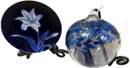 Stunning Blue Glass Vases,  Black Porcelain Plate, & Other Home Decor