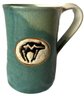 Sage Green Matte Pottery Bowl, Pottery Mug With Bear Design, Decorative Figurine 5'