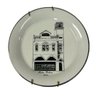 Decorative Plates, Black & White With Building Designs, And Collection Of Small Spoons