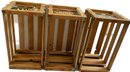 Set Of 3 Wooden Fruit Crates - 25x14x13