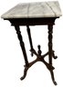 An Elegant Wood Accent Table Withe Marble Top  - 14x14x29