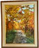 Original Oil Canvas Autumn Fall Artwork By Larry Hoder 1963, Framed - 18x24