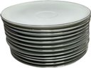 Style House Fine China Platinum Ring- White  Dinnerware, 12 Round Plates , 11 Tea Cups And More