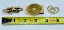 Goldtones - Heart Pendant, Coin  Money Clip, Theater Tie Clip, Braided Chain