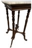 An Elegant Wood Accent Table Withe Marble Top  - 14x14x29