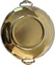 Vintage English Gold Brass Silver Plate Dish Server - 10x3