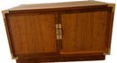 Mid-Century Classic Wood Walnut Cabinet, 2 Doors, Some Water Damage - 32x18x19