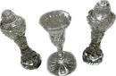 Etched Glass Brandy Snifters Thistle Design, Salt And Pepper Shakers, Wine Glasses