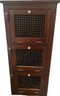 Vintage Style Wooden Storage Cabinet With Wire Doors 3 Shelves. 18x13x39