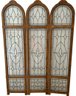 Classic Wooden Glass Room Divider Panel, Each Panel 18x76