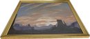 Sunset And Plateaus Painting, Not Signed