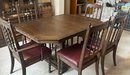 Wood And Leather Dining Set (42Wx60Lx29.5H) With 2 Leafs (42x11ea)