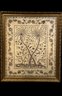 Golden Framed Floral Woven Palm, Artist Unknown (49in X 57in)