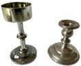 Collection Of Varied 'Silver' Plates & Candle Holders, Rogers By Oneida Ltd, Preisner Sterling, Crown & More