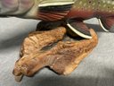 Ceramic Trout Mounted On Wood Block (14in Long)