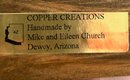 Copper Creations Mirror Handmade By Mike & Eileen Church, Dewey, Arizona - 15x22