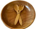 Kemp & Beatley Place Mat Set, Classic Wooden Bowl, Spoon & Fork By Chrissy Japan