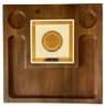 Classic Wooden Tray And Copper Coasters By Woodland Contemporary Elegance Designed And Signed - 14x14x1