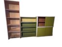 3 Pcs Wooden Plywood Bookcase, Shelves, Cabinet - Tallest 72' X 24 X 12