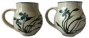 A Pair Of Elegant Coffee Cups Signed By The Artist - 5x4x4.5