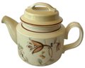 Mid-Century Teapot, 'Autumn Leaf' By  Noritake,  And Brass Tea Kettle