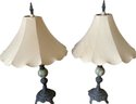 Pair Of Matching Table Lamps (34in Tall)