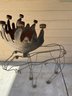 Rustic Metal Yard Art Moose With Candle Holder Antlers. 41x22x45
