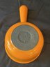 Vintage Le Creuset Enameled Cast Iron Orange Saucepan #14 With Lid. Pan Is 5.5x3.