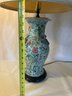 Pink And Green Floral Lamp With Chinese Dragon, Working
