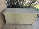 Painted Wooden Storage Box With Hinged Lid. 50x22x24