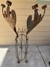 Rustic Metal Yard Art Moose With Candle Holder Antlers. 41x22x45