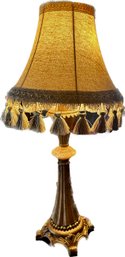 Chandelier Shade Table Lamp With Brass Piece In Center