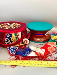 Damaru Drum With Embroidered Case