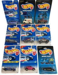 Cute 9Pcs Hot Wheels Collectible, Mercedes 540k, Trailbusters, Pearl Drive Series, Race Team Series And More