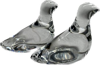 Pair Of Hadeland Norwegian Glass Birds