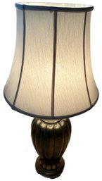 Retro Cream Beige Color Lamp Shade And Table Lamp In Brass Copper - 12x33