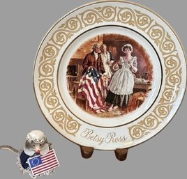 Betsy Ross Collectibles: Plate & Flag-Bearing Mouse
