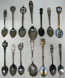 Sterling Silver Disneyland Spoon, Sterling Silver Texas Spoon, Land Of Lincoln Decorative Spoon, And More