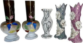 Marble White And Grey Vase, Porcelain Vases