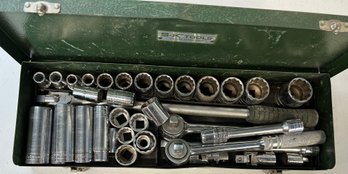 S-K Tools Socket Wrench Set- Case Is Worn, 18x6x2