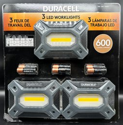 3 Duracell LED Worklights W/batteries, In Original Package