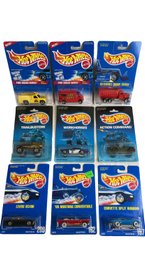 9Pcs Hot Wheels Collectible, Fire Squad Series, Trailbusters, Action Command, Lexus SC400 And More