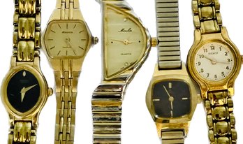 Vintage Ladies Watches, Untested, Moulin, Seiko, Advance, Loris, Goldtones